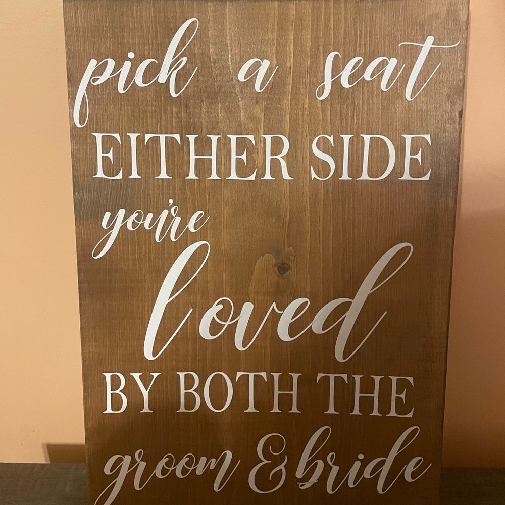 Wood wedding sign